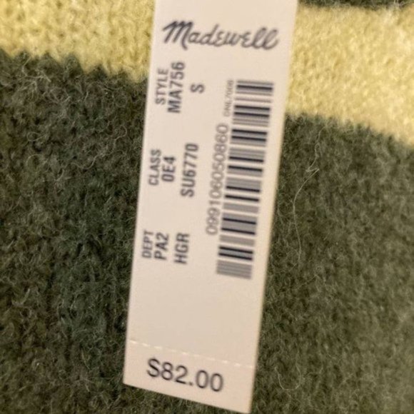 MADEWELL Striped Fulton Pullover Sweater; Size S. - Picture 2 of 7